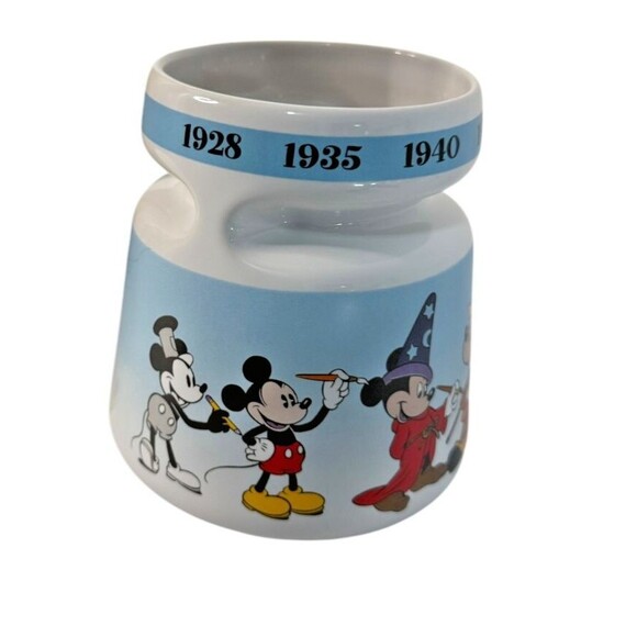 Disney Store Rare Mickey Mouse Through the‎ Years Mug w/ Lid 1928-1947 Today VTG - Picture 2 of 8